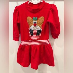 VTG Reindeer Holiday Sweater Dress